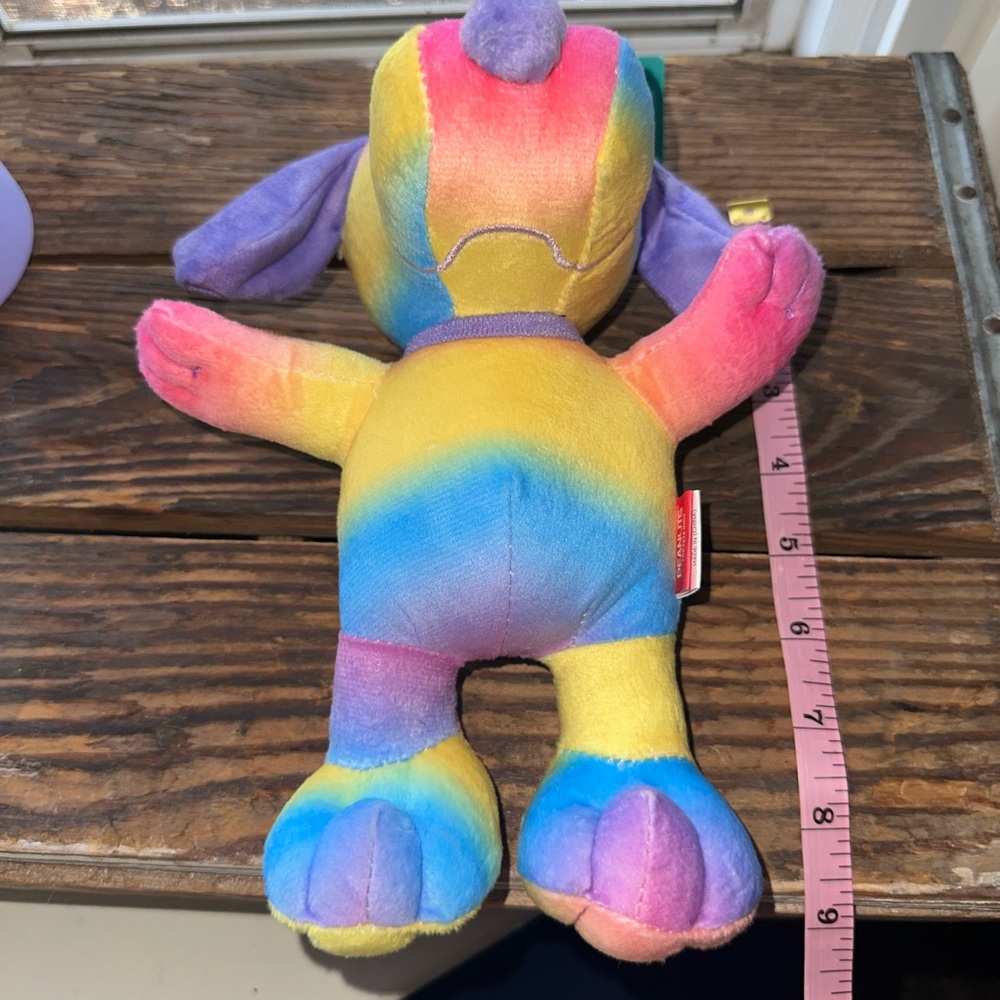 Peanuts Dog Toy NWT Snoopy’s Rainbow  Plush Dog Toy 9 inch with squeaker. - Picture 5 of 6
